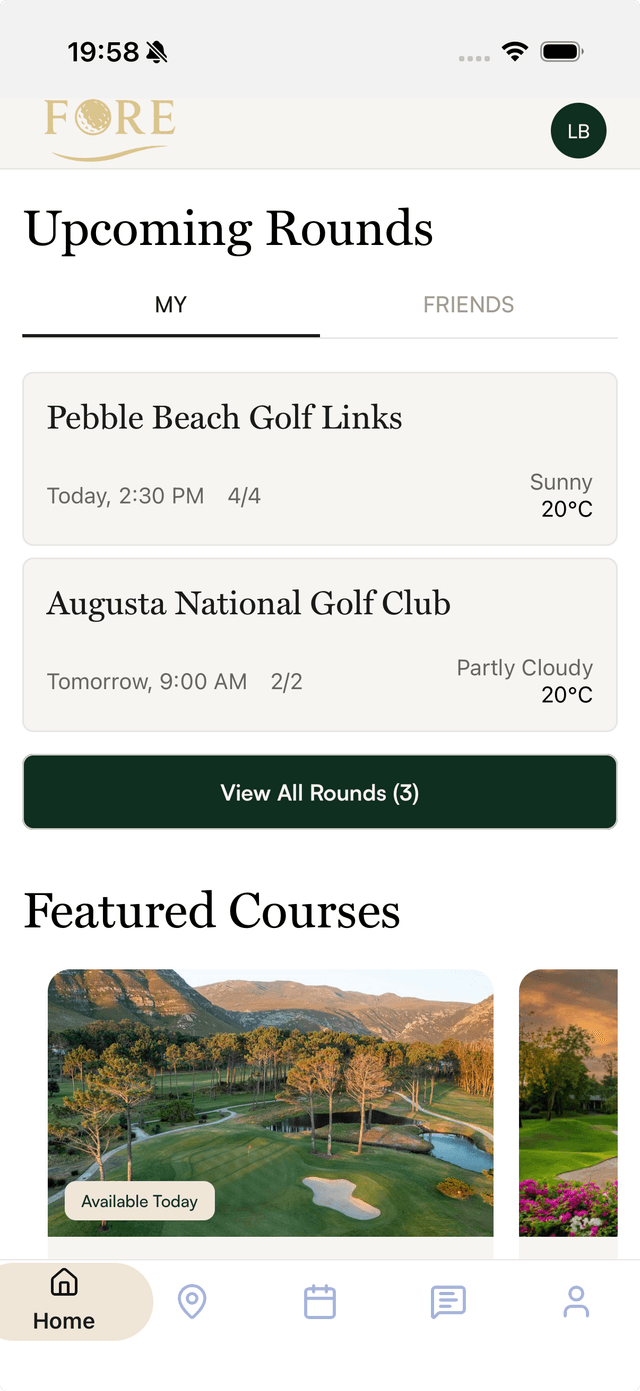 Fore app screenshot